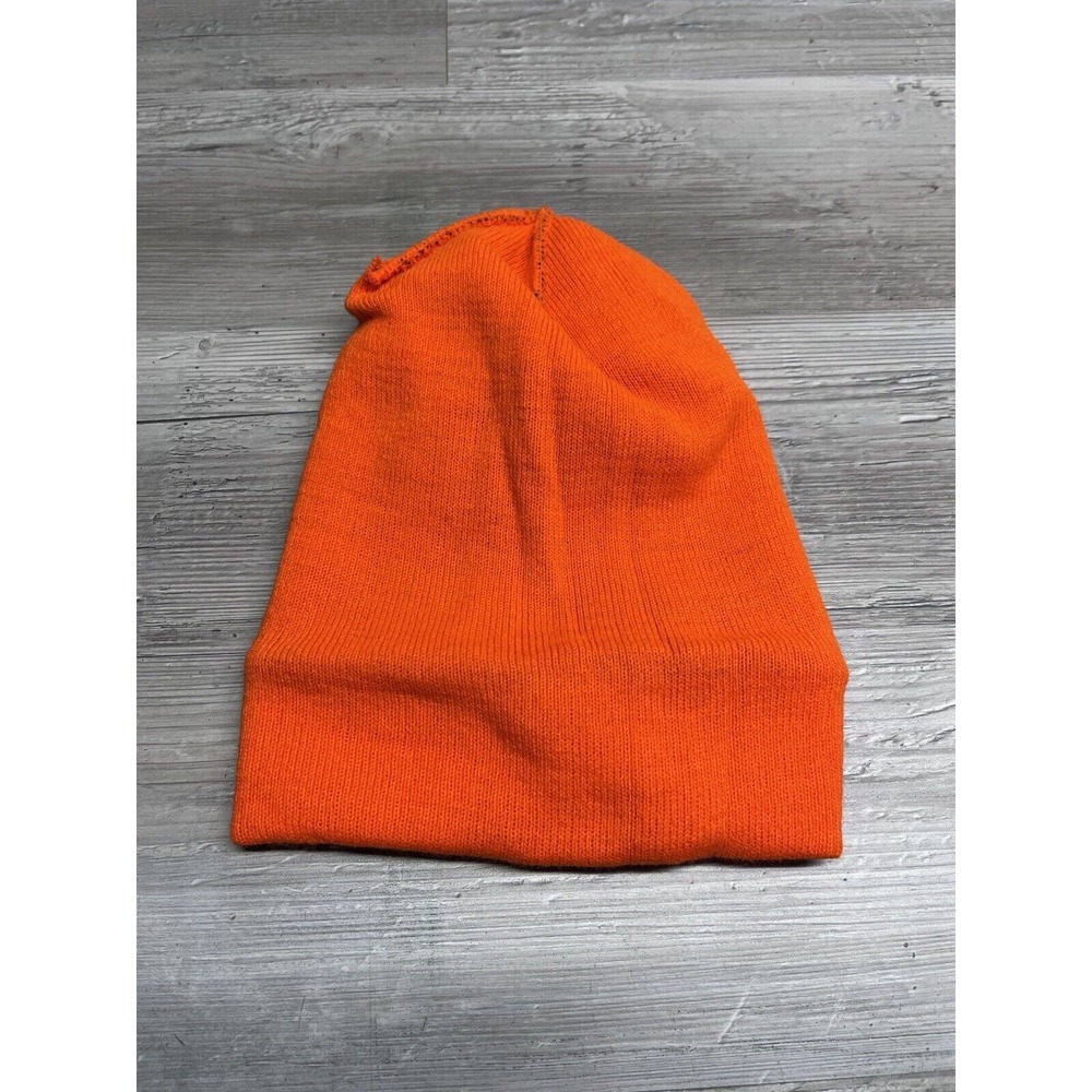 Vintage Blaze Orange Canada Beanie Royal Canadian Knit Hat OSFA - Picture 6 of 6